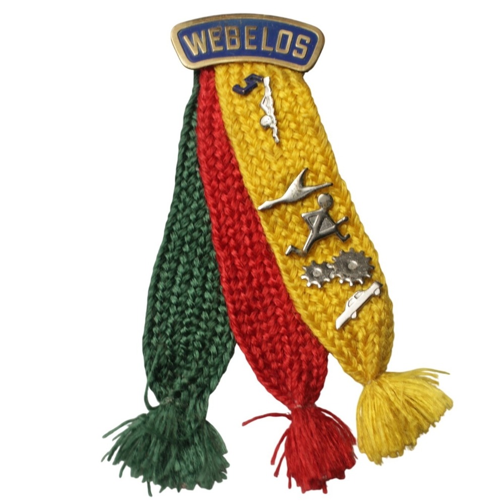 Vintage Boy Scouts of America Webelos‎ Colors Pin with 5 Activity Badges BSA